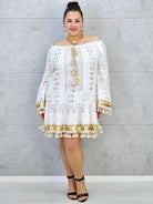 Sukienka plus size boho z koronką i frędzlami Stylowa XL