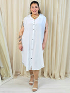 Sukienka plus size koszulowa bez rękawów – letnia moda plus size Stylowa XL