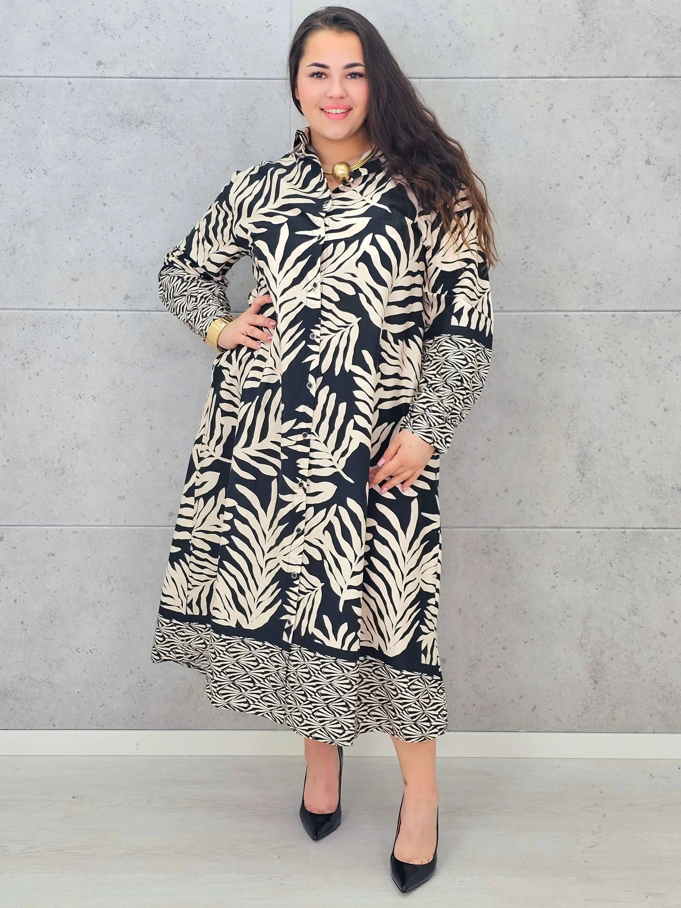 Sukienka plus size koszulowa oversize w stylu boho Stylowa XL