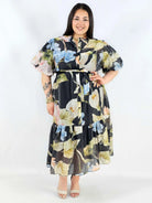 Sukienka plus size koszulowa w kwiaty XXL – elegancja i lekkość na komunię i wesele Stylowa XL