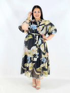 Sukienka plus size koszulowa w kwiaty XXL – elegancja i lekkość na komunię i wesele Stylowa XL