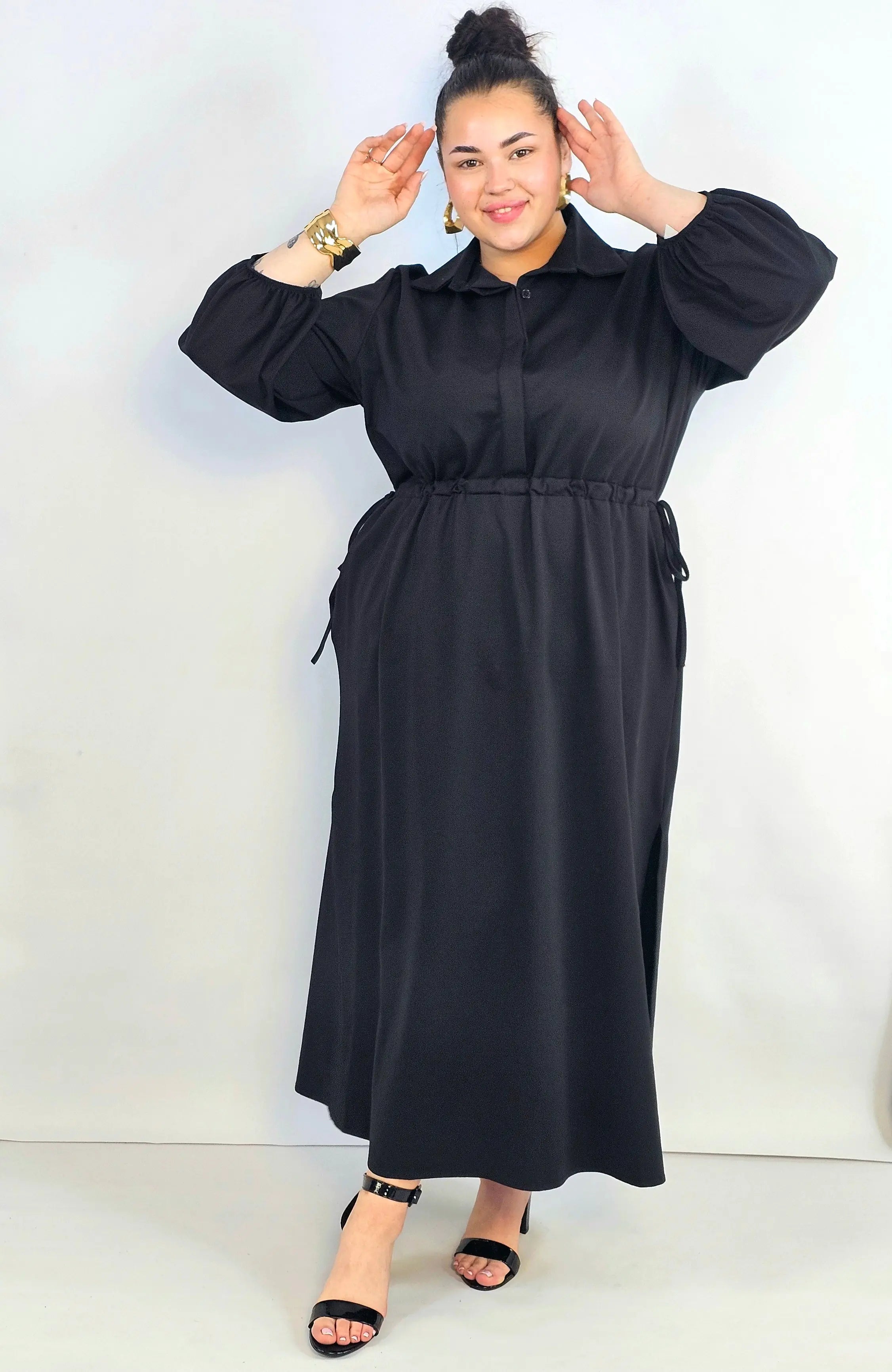 Sukienka plus size koszulowa z wiązaniem – wygodna elegancja XXL Stylowa XL