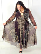 Sukienka plus size maxi kopertowa we wzór panterka i zebra Stylowa XL