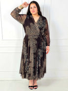 Sukienka plus size maxi kopertowa we wzór panterka i zebra Stylowa XL