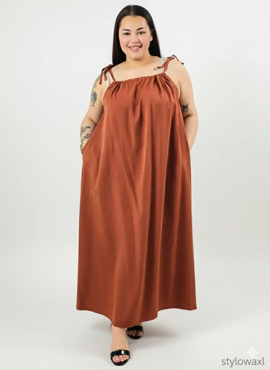 Sukienka plus size maxi na ramiączkach – lekka, zwiewna i wygodna XXL Stylowa XL