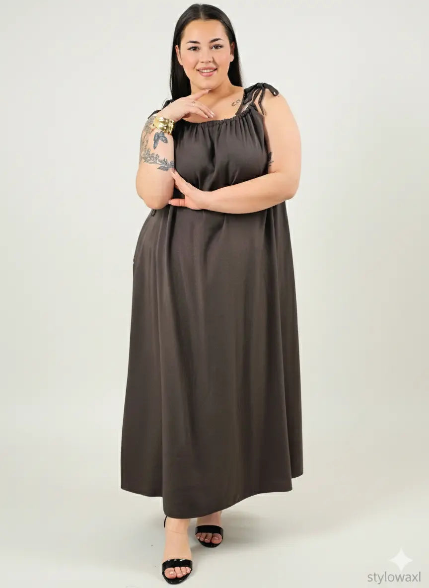 Sukienka plus size maxi na ramiączkach – lekka, zwiewna i wygodna XXL Stylowa XL