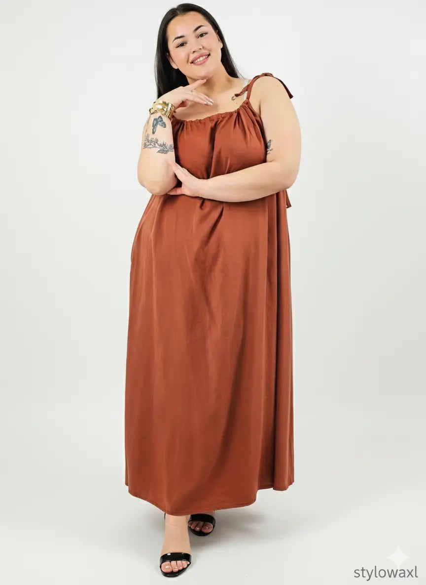 Sukienka plus size maxi na ramiączkach – lekka, zwiewna i wygodna XXL Stylowa XL