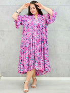 Sukienka plus size maxi oversize w malarskie printy – kilka wersji kolorystycznych Stylowa XL