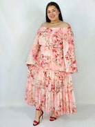 Sukienka plus size maxi w kwiaty z wiązaniem – romantyczna i zwiewna stylizacja XXL Stylowa XL