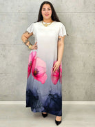 Sukienka plus size maxi z malarskim dołem – elegancka propozycja XXL Stylowa XL