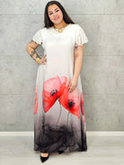 Sukienka plus size maxi z malarskim dołem – elegancka propozycja XXL Stylowa XL