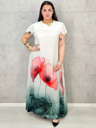 Sukienka plus size maxi z malarskim dołem – elegancka propozycja XXL Stylowa XL