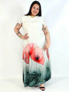 Sukienka plus size maxi z malarskim dołem – elegancka propozycja XXL Stylowa XL