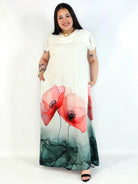 Sukienka plus size maxi z malarskim dołem – elegancka propozycja XXL Stylowa XL