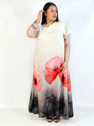 Sukienka plus size maxi z malarskim dołem – elegancka propozycja XXL Stylowa XL