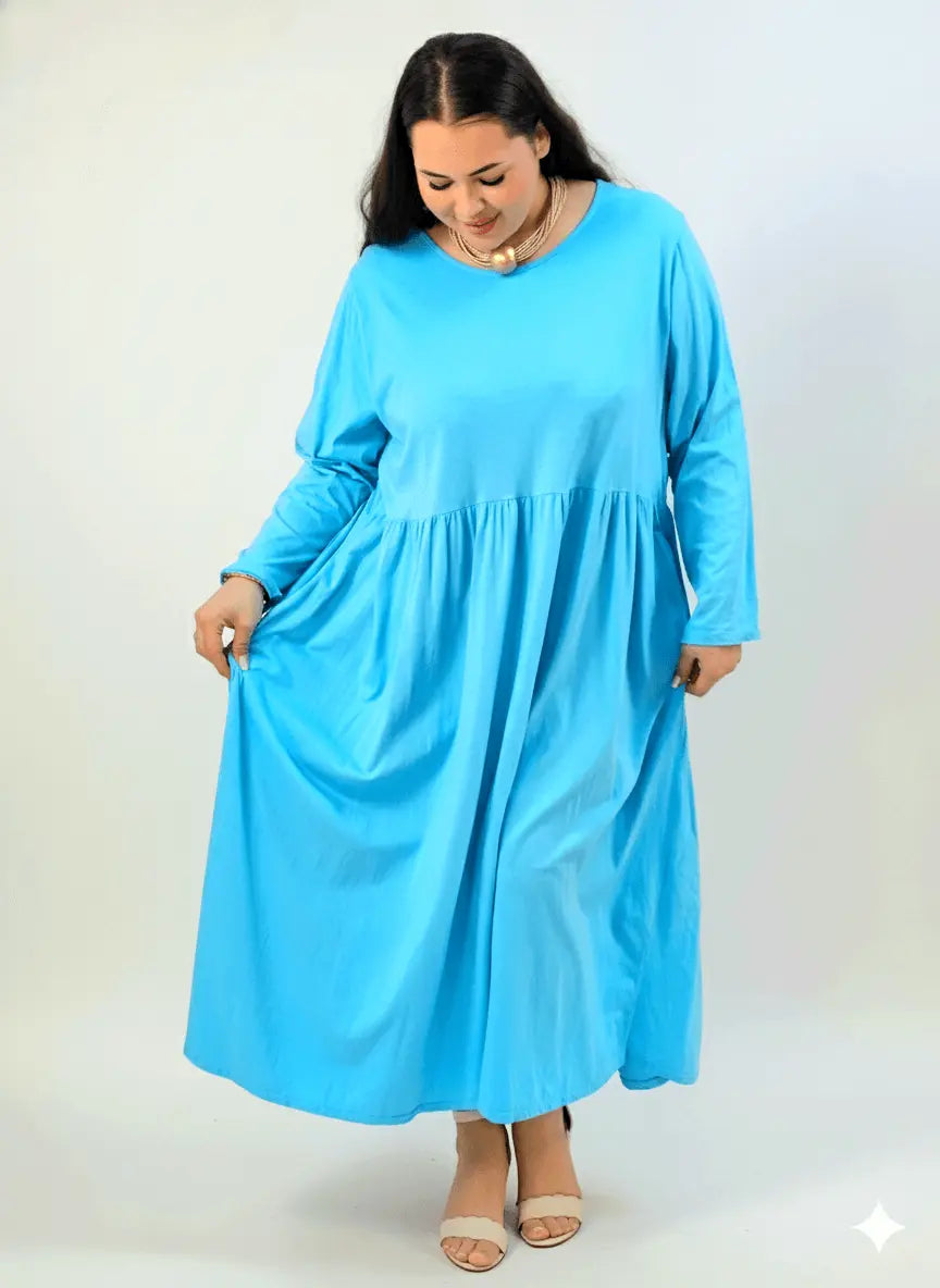 Sukienka plus size maxi z odcięciem pod biustem i luźnym dołem Stylowa XL