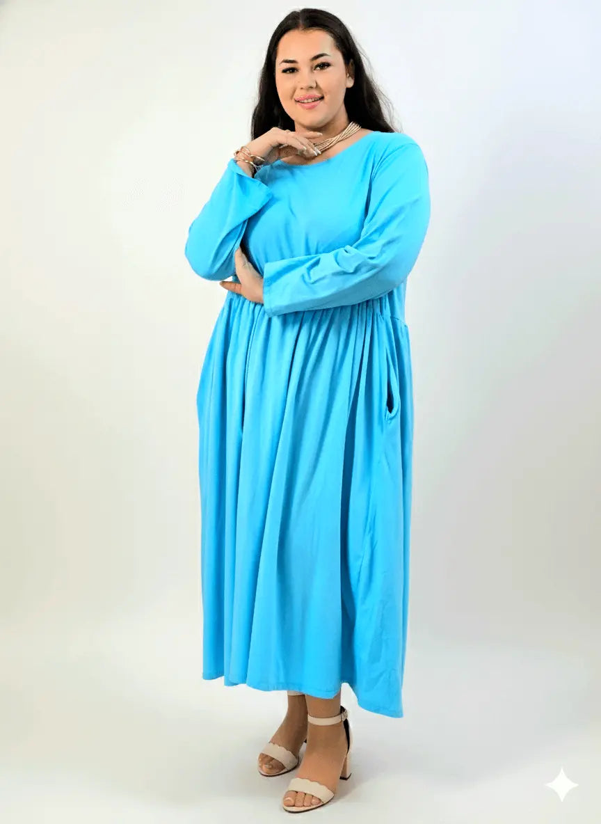 Sukienka plus size maxi z odcięciem pod biustem i luźnym dołem Stylowa XL