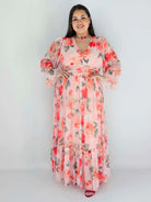 Sukienka plus size midi w kwiatowy print – elegancka i zwiewna propozycja dla kobiet XXL Stylowa XL