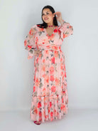 Sukienka plus size midi w kwiatowy print – elegancka i zwiewna propozycja dla kobiet XXL Stylowa XL