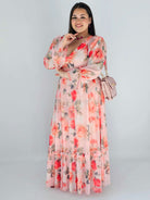 Sukienka plus size midi w kwiatowy print – elegancka i zwiewna propozycja dla kobiet XXL Stylowa XL