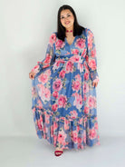 Sukienka plus size midi w kwiatowy print – elegancka i zwiewna propozycja dla kobiet XXL Stylowa XL