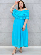 Sukienka plus size midi z falbaną i ramiączkami Stylowa XL