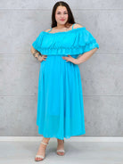 Sukienka plus size midi z falbaną i ramiączkami Stylowa XL