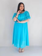 Sukienka plus size midi z falbaną i ramiączkami Stylowa XL