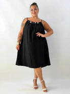 Sukienka plus size na ramiączkach z ozdobnym dekoltem – letnia sukienka damska XXL Stylowa XL