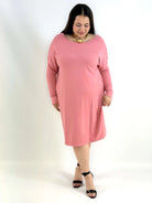 Sukienka plus size sweterkowa różowa – wygodna sukienka XXL na co dzień Stylowa XL