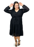 Sukienka plus size szyfonowa z falbanami – lekka i kobieca XXL Stylowa XL