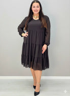 Sukienka plus size szyfonowa z falbanami – lekka i kobieca XXL Stylowa XL