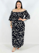 Sukienka plus size w groszki XXL – elegancka hiszpanka na komunię i wesele Stylowa XL