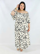 Sukienka plus size w groszki XXL – elegancka hiszpanka na komunię i wesele Stylowa XL