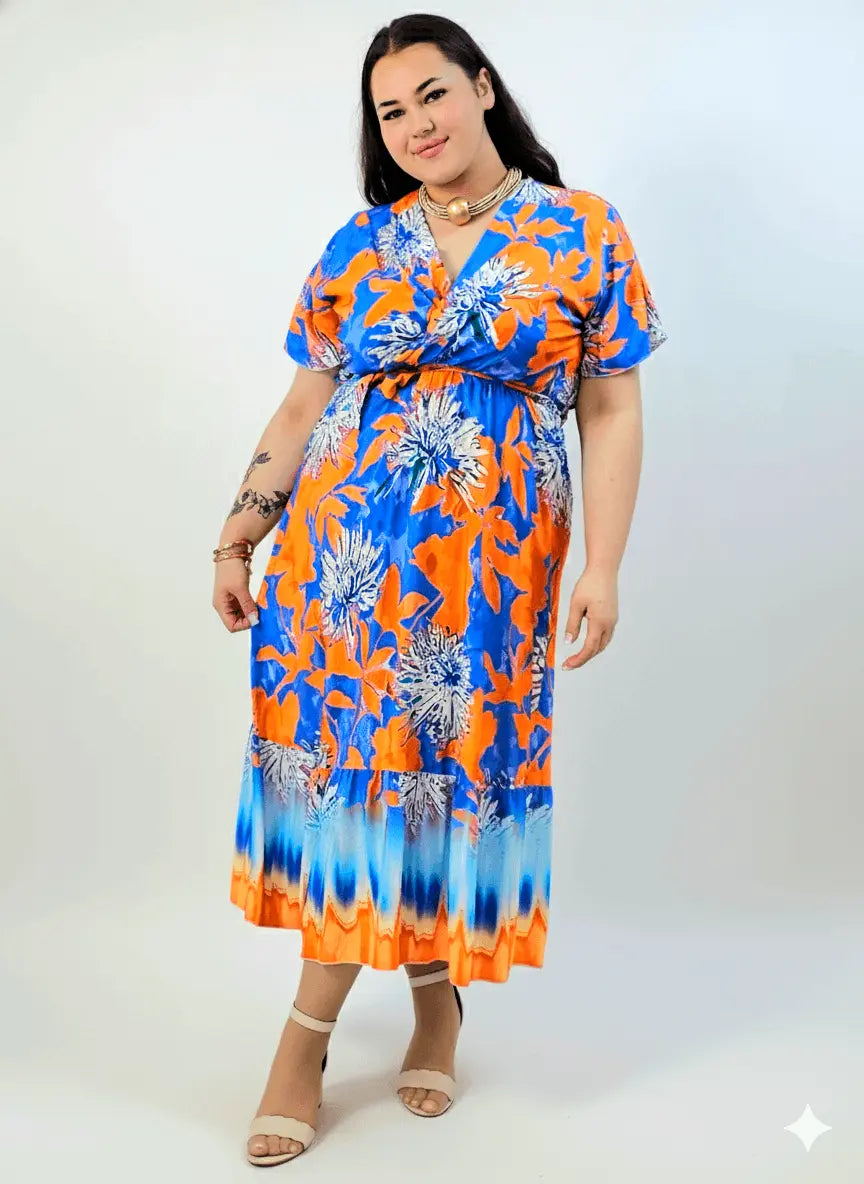 Sukienka plus size w kwiatowy wzór Stylowa XL