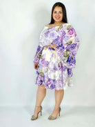 Sukienka plus size w kwiatowy wzór z falbaną – lekka i kobieca stylizacja XXL Stylowa XL