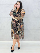 Sukienka midi w liście dla kobiet plus size – Stylowa XL