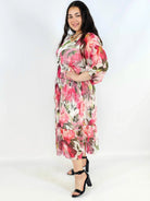 Sukienka plus size w odcieniach różu i zieleni – lekka, kobieca i stylowa Stylowa XL