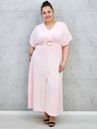 Sukienka plus size z dekoltem V i paskiem w talii Stylowa XL