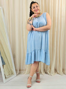 Sukienka plus size z falbaną – luźna sukienka damska XXL Stylowa XL