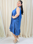 Sukienka plus size z falbaną – luźna sukienka damska XXL Stylowa XL