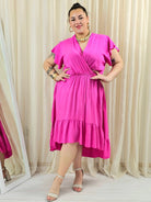 Sukienka plus size z kopertowym dekoltem – asymetryczna sukienka damska XXL Stylowa XL