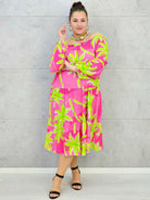 Sukienka plus size z wzorem w kwiaty Stylowa XL