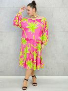 Sukienka plus size z wzorem w kwiaty Stylowa XL