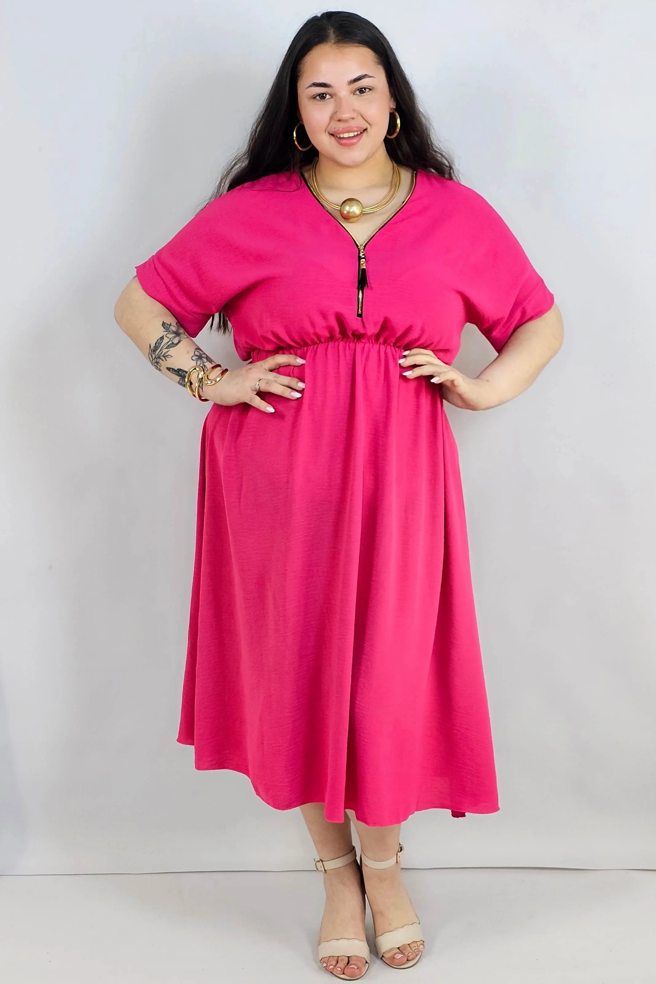 Sukienka plus size z zamkiem – elegancka sukienka damska XXL Stylowa XL