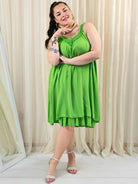 Sukienka plus size zielona na ramiączkach – lekka sukienka XXL na lato Stylowa XL