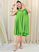 Sukienka plus size zielona na ramiączkach – lekka sukienka XXL na lato Stylowa XL