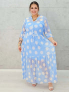 Sukienka siateczkowa z wzorem po całości i wiązaniem w tali - w kilku kolorach Stylowa XL