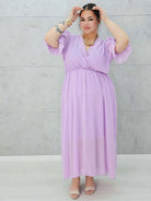 Sukienka szyfonowa maxi z bufiastym rękawem – w wielu kolorach 🌸✨ Stylowa XL