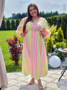 Sukienka w stylu boho z kolorowym wzorem Stylowa XL